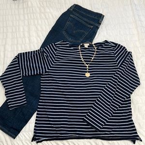 J. Crew strip shirt